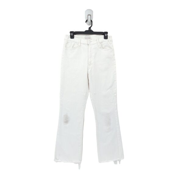 MOTHER Women 30 The Hustler Ankle Fray Fairest of Them All White High Rise Denim - Picture 2 of 11